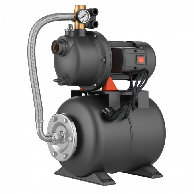 Насосная станция LEO EKJ-1002PA5 (P2-900Вт, Vmax-75л/мин, Hmax-45м)+сухой ход L17461